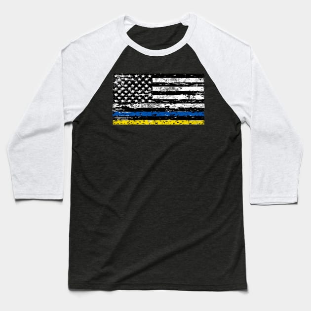 Ukraine American Flag Ukrainian American Gift Baseball T-Shirt by Scar